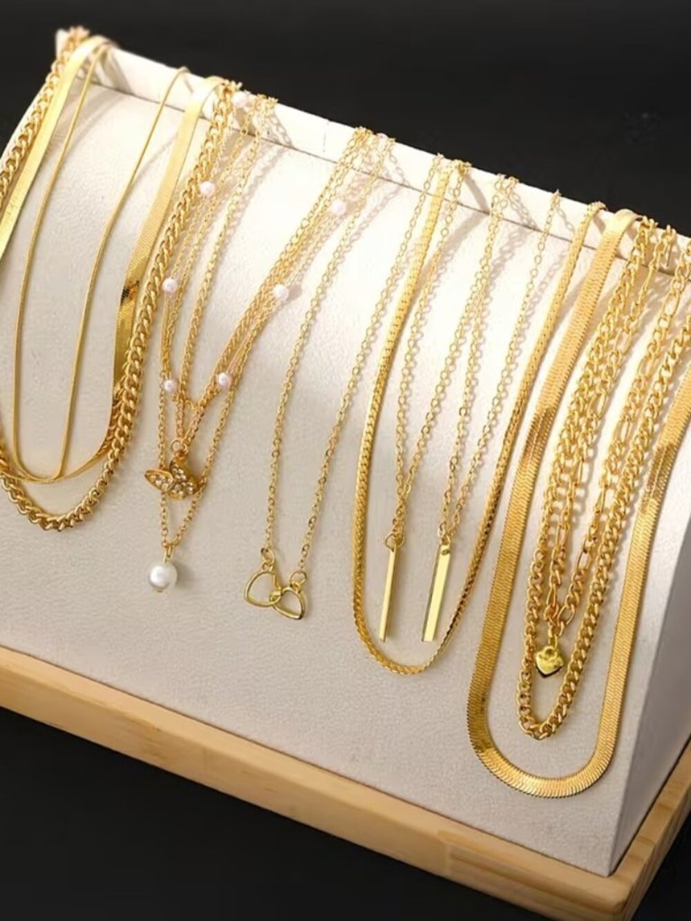 11pcs Set of Retro Imitation Gold Necklaces